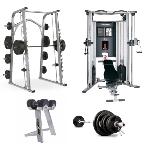 Pack Musculacion Gold Completo: Multipower, DAP, Banco, Mancuernas, Discos y Barras