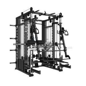 Binom Steel Force B22 Multigimnasio con 300Kg Multipower, Polea Alta Baja, Prensa de Piernas, Power rack, Abs, Brazos Móviles, Fondos et Acc.