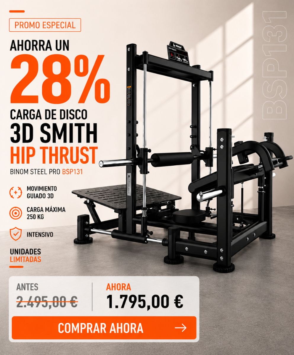 Binom Steel Pro BSP131 Carga de Disco 3D Smith Hip Thrust